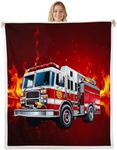 Firefighter Truck Sherpa Blanket Fi