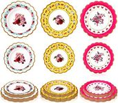 96 Pcs Vintage Floral Paper Plates Disposable Tea Party Plates Tea Party Decorations Floral Disposable Plates for Kids Girls Mom for Birthday Baby Shower Wedding Bridal Table Supplies, 2 Sizes