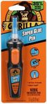 Gorilla Super Glue Pen, Cyanoacrylate Glue, Fast Setting, Precise Dispensing Pen Shaped Applicator, Clear, 5.5g (Pack of 1)