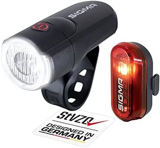 SIGMA Aura 30 & Curve | batteriebetriebenes Fahrradlichter Set | Werkzeuglose Montage | Spritzwassergeschützt | StVZO Zugelassen | Fahrradlicht Vorne +Hinten