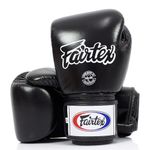 Fairtex Muay Thai Boxing Gloves BGV1 Size : 10 12 14 16 oz. Training Sparring All Purpose Gloves for Kick Boxing MMA K1 (Solid Black, 16 oz)