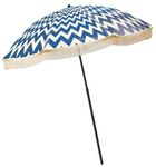 Beach Umbrella for Sand – Windproof Beach Umbrella with Sand Anchor Bag, Portable Sport Umbrella, Fringe, Denim Beach Umbrella Bag, Features Pointed Bottom & 100% UV Sun Protection – Bahama (Monterey)