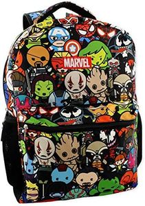 Marvel Kawaii Avengers Boys Girls 16" School Backpack (One Size, Black/Multi)