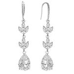 Peora American Diamond Studded Silver Plated Drop Earrings Fashion Stylish Jewellry Gift For Girls & Women (PX8E91)