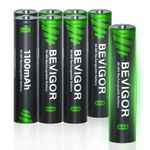 BEVIGOR AAA Rechargeable Batteries 8 Pack - 1100mAh 1500 Cycles High Capacity NiMH Rechargeable Battery AAA, 1.2V Low Self Discharge