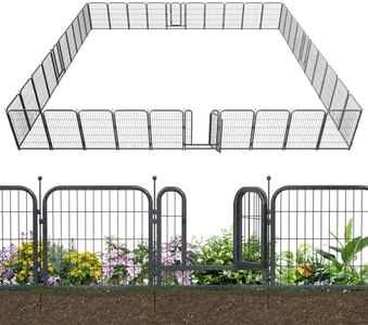 Metal Garden Fence with 35 Panels 5 Gates Outdoor Dog Fence 90ft (L)×40in (H) Decorative Pet & Animal Barrier, Garden and Yard Fencing,Black-Silver