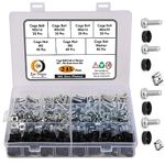 Epi-Torque 80Sets/160Pcs M5 M6 Cage Nuts and Screws Set, Square Hole Hardware Cage Nuts & Mounting Screws Washers for Server Rack and Cabinet (M5 x 16mm, M5 x 20mm, M6 x 16mm, M6 x 20mm)