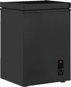Muhub 3.5 Cubic Feet Chest Freezer, Top Opening Deep Freezer, Compact Chest Deep Freezer with Removable Basket, 7 Level Adjustable Thermostat (Black, 3.5 Cu.Ft.)