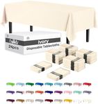 24-Pack Ivory Plastic Table Cloth -