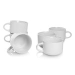 10 Strawberry Street Wazee Matte 4.75"/22 oz Oversized Mug, Set of 6, White