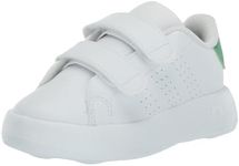 adidas Baby Advantage Sneaker, White/White/Green, 4 US Unisex Infant