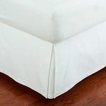 MK Home Queen Size Mk Collection Solid Pleated Bed Skirt with 14" Drop White New