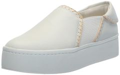 Vince Womens Warren Platform Slip On Fashion Sneakers, White/Raffia, 13