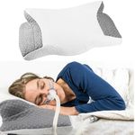 LaitoFame CPAP Pillow for All CPAP Mask Users to Reduce Air Leaks，Masks Pressure & Hose Tangles，Memory Foam Pillow for CPAP Side, Stomach, Back Sleepers to Neck Pain Relief and Make You Sleep Easier