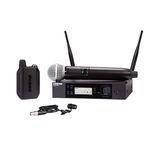 Shure GLXD124R+/85 Dual Band Pro Digital Wireless Microphone System for Church, Karaoke, Vocals - 12-Hour Battery Life, 100 ft Range | Handheld & Lavalier Mics, Single Channel Rack Mount Receiver