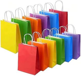 Gift Bag Kraft Paper Party Gift Bag with Handle Rainbow Gift Bag for Wedding, Birthday, Party Supplies and Gifts, bag, New Year gift gift bag (12PCS)