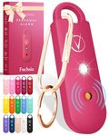 Vantamo Personal Alarm for Women - Extra Loud Double Speakers, First with Low Battery Notice with Strobe Light, Rechargeable - Safety Alarm Keychain (Fuchsia)