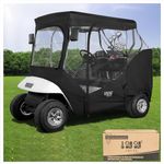 10L0L Golf Cart Black Enclosure Cover for 2 Passenger EZGO TXT, 4-Sided Clear Window Rain Cover All Weather Waterproof Windproof