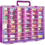 FULLCASE Case Compatible with 5 Surprise for Mini Brands Toys Series 1 2 3 4 Mystery Capsule Real Miniature Collectible Kit Storage for Littles, for Mini Mart Collection Organizer(Box Only) Purple