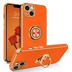 BENTOBEN iPhone 13 Case, Phone Case iPhone 13, Slim Fit 360° Ring Holder Shockproof Kickstand Magnetic Car Mount Supported Protective Women Girls Men Boys Cover for iPhone 13 5G 6.1 Inch, Orange