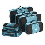 ANSIO Packing Cubes for Suitcase, Travel Luggage Organiser Set, Travel Cubes, Suitcase Organiser bags, Value Set for Travel and Home Storage, Small, Medium, Large, XL - (6 Piece Set)- Teal