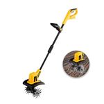 Cordless Tiller Cultivator Compatible with Dewalt 20V MAX Battery(No Battery), Electric Garden Tiller w/270 RPM, 48 Steel Tines, 8.7" Tilling Width, 6.3" Depth, Portable Rotary Tiller