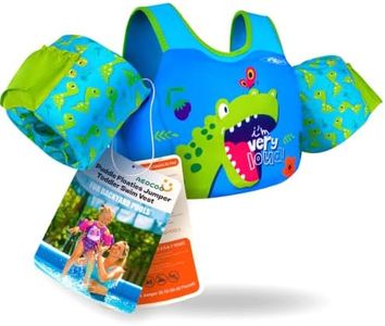 Puddle Float Jumper 20-30-50-60-70 Pounds, Toddler Swim Vest for 1-3-5-6-9 Years Old, Pool Floats with Swimming Arm Floaties Swim Jacket & Water Wings for Kids Swimmies, Boys, Girls, niños, Dinosaur
