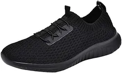 TIOSEBON Women's Ultralight Casual Fashion Walking Shoes Memory Foam Slip-On Sneakers 6 US All Black