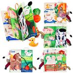 JoyCat Baby Toys 0-6 Months Farm Tails Sensory Books for Babies Touch and Feel Soft Books, Crinkle Book Baby Essentials for Newborn Infants Toys, Newborn Gifts for 0 3 6 12 months Boys Girls