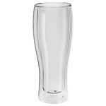 ZWILLING Sorrento Bar 2 Piece Insulated Double-Wall Premium Beer Glass Cup Set - 14oz, Beverage Glass Cup for Cold Drinks, Pilsner