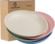 Greentainer 10 inch Large Dinner Plates, Set of 4 Unbreakable & Lightweight Dinner Plates, Dessert Pizza Pasta Bread Snack Salad Plates for Picnic, Camping & BBQ, Microwave & Dishwasher Safe