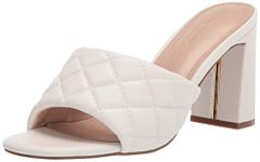 The Drop Women's Pattie High Block-Heeled Mule Sandal, Quilted Ivory, 8