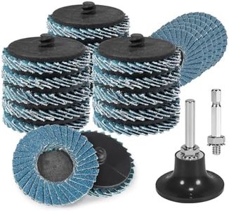 23PCS Die Grinder Flap Disc, Roll Lock Discs 2 Inch with 1/4 Inch Holder 40/60/80/120 Grits,Sanding Discs for Stock and Rust Removal, Finishing,Polishing, Power Drill Sanding Attachment