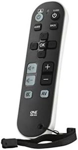 One For All TV Zapper Universal Remote Control - Operates 3 Devices (TV Freeview and Audio) – Simple Layout with Big Buttons - Learning Feature - Works with All Brands – Black/White –URC6810