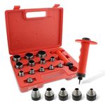 ABN Hollow Punch Kit Leather Punches Tools Hole Punch Set Gasket Punch Set Gasket Cutter 3/16 to 1-3/8in (5-35mm)