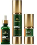 Tree of Life Vitamin C Serum for Face w/ 1.7 Oz Moisturizer Cream & 0.5 Oz Eye Gel - Skin Care Trio Serums to Brightening Dark Spot, Smooth Dry & Sensitive Skin, Anti-Aging, Wrinkles