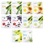 MIRABELLE COSMETICS KOREA Healing Skin Facial Sheet Mask For Intense Hydration & Glowing, For All Skin Types, Women & Men, Made In Korea, Combo Pack Of 10 (Each 25Ml)