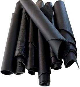IPEA 1 Kg di Ritagli di Vera Pelle in Dimensioni Casuali Colore Nero – Scampoli con Forme Varie – Made in Italy – Resti di Cuoio Premium da Produzione Artigianale – Pezzi Ritagliati Neri