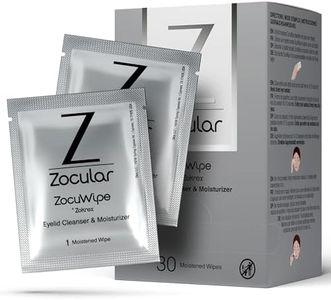 Zocular ZocuWipe Eyelid Cleansing Wipes with Natural Okra Complex – Gentle Daily Eyelid Cleanser & Moisturizing Pads – Makeup Remover & Eye Hygiene Wipes – 30 Count