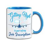 Mug Morning Gift for Pilot | Pilot Gifts for Men | Aviation Gifts for Pilot | Funny Gift for Pilot Husband Friend Brother Boyfriend Ceramic Mug 325ml (Blue Handle)