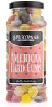 Original American Hard Gums Retro Fruit Flavour Sweets Gift Jar By Berrymans Sweet Shop - Classic Sweets, Traditional Taste.