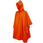 Senmortar Rain Poncho Multifunctional Raincoat Waterproof with Hood Orange for Men Women Adult Hiking Fishing Festivals Camping