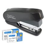 Rapesco 1466 Germ-Savvy Antibacterial, ECO Luna Less Effort Stapler with 2000 Staples, 50 Sheet Capacity, Black