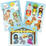 Glassboard Studio Christmas Holiday Vinyl Sticker Decal Decorations, Fun for Kids and Parties, 12 x 18 inch Sheet, for Walls, Windows, Doors, Laptops, Waterbottles (Nativity Full Set - 3 Sheets)