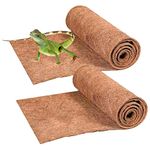 Jetisva 2 Rolls Tortoise Bedding Coconut Fibre Tortoise Substrate Snake Bedding Reptile Carpet Mat for Leopard Gecko Bearded Gragon,Wall Hanging Basket Liner for Wooden Planter Pot Flower 50X30cm