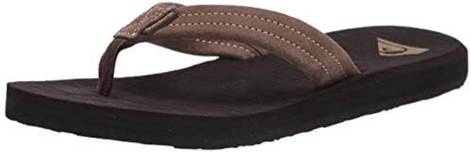 Quiksilver Men's Carver Suede 3-Point Flip-Flop, Demitasse/Solid, 11 M US