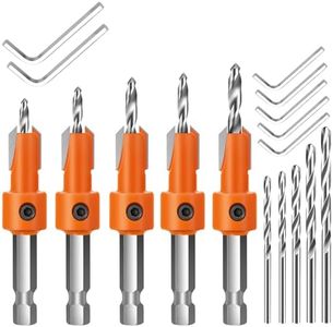 Lytool Countersink Drill Bit Set,5Pcs Counter Sink Drill Bit for Wood,1/4" Hex Shank Tapered Drill Bits for Woodworking and Carpentry,Quick Change and Allen Wrench for Woodworking,Pilot Screw Hole Set