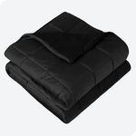 Bare Home Weighted Blanket King Size 30lb (80" x 87") for Adults - Minky Fleece - Premium Heavy Blanket Nontoxic Glass Beads (Black, 80" x 87")