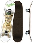 Yocaher Punked Complete Skateboard 7.75" x 31" Pro Skateboards with Black Grip Tape, Aluminum Alloy Truck, ABEC-7 Bearing, 54mm Skateboard Wheels (Complete 7.75" Cool Pup French Bulldog)