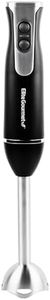 Elite Gourmet EHB1015 Immersion Hand Blender 500 Watts 2 Speed Mixing with Stainless Steel Blades, Detachable Wand Stick Mixer, Smoothies, Baby Food, Soup, Black